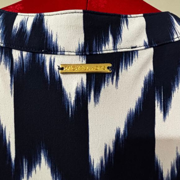 Michael Kors plus size 3X casual dress navy & white sleeveless flowing shift - Picture 5 of 10